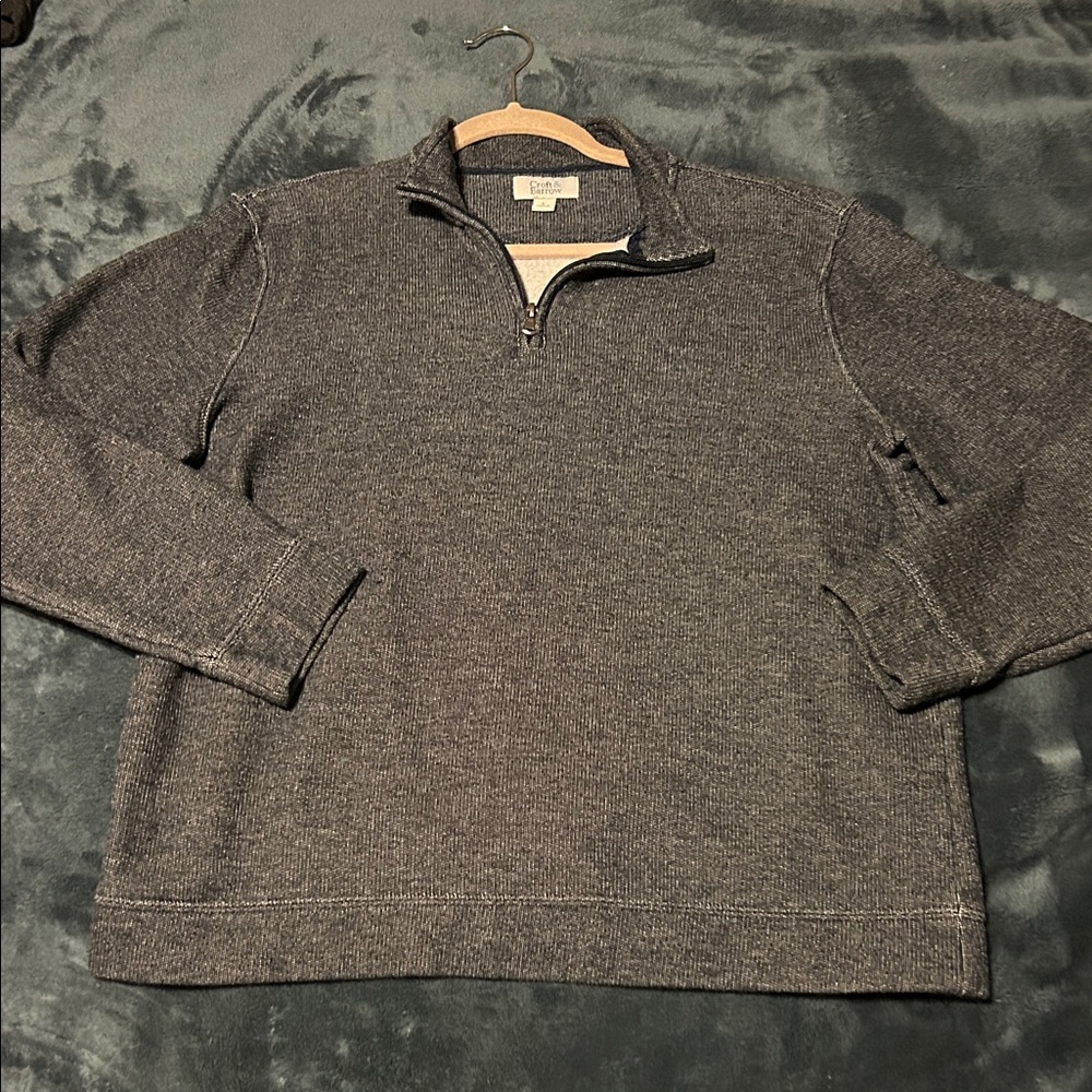 Eddie Bauer Men's Charcoal Zip-Up Sweater